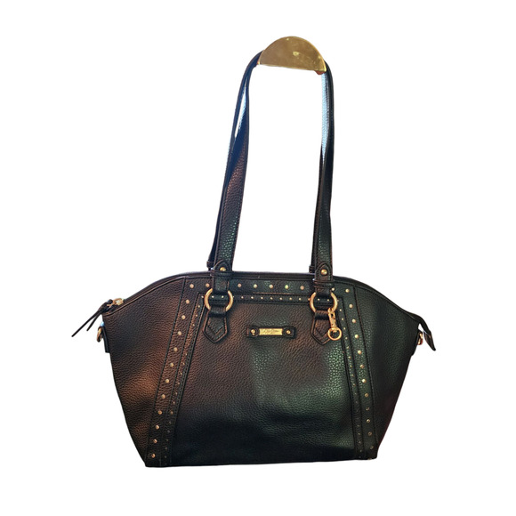 Jessica Simpson black faux leather shoulder bag with matching wallet. - Picture 3 of 9